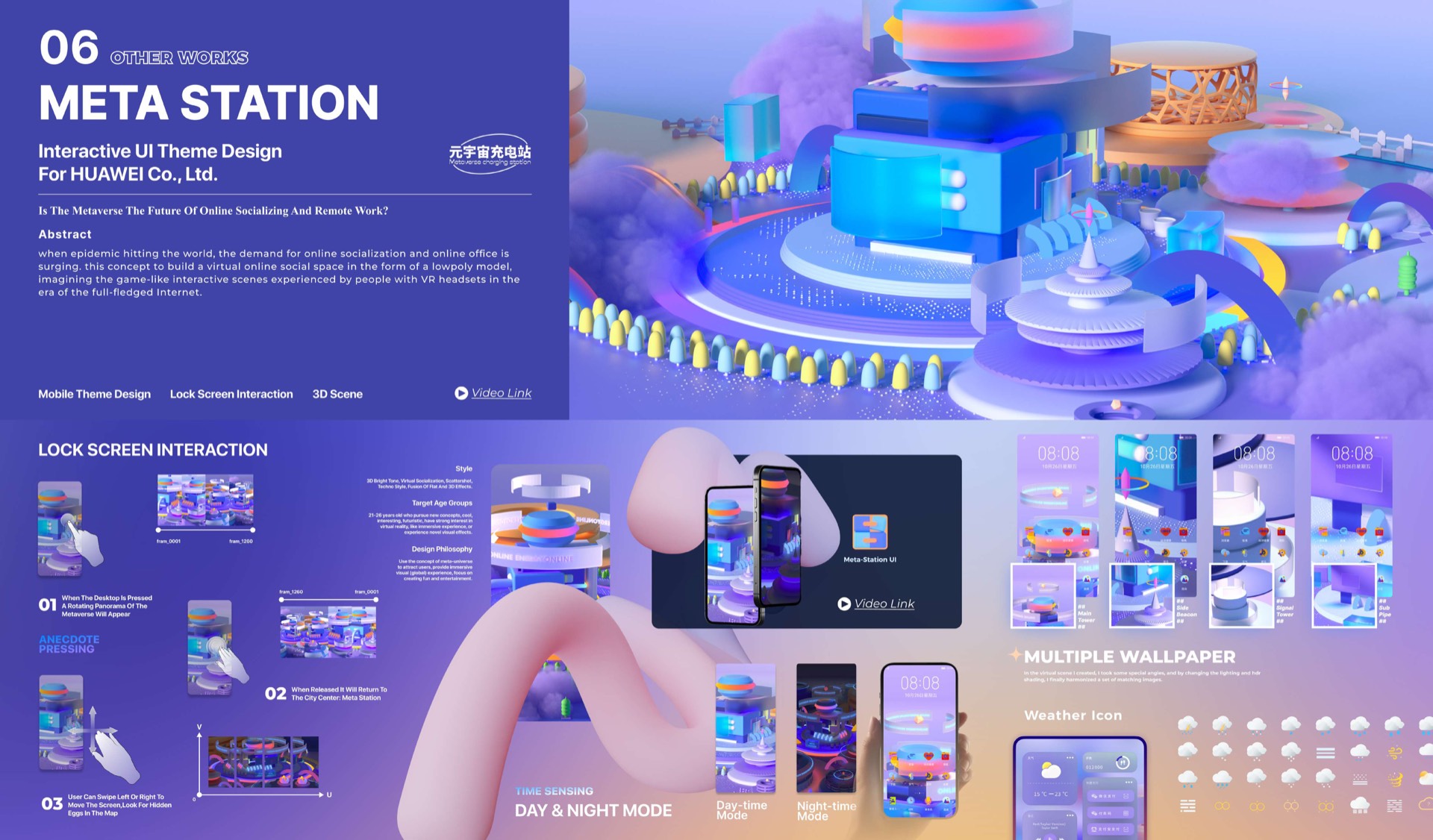 Project overview — meta-station theme concept, target audience, and the lockscreen-as-front-door framing.